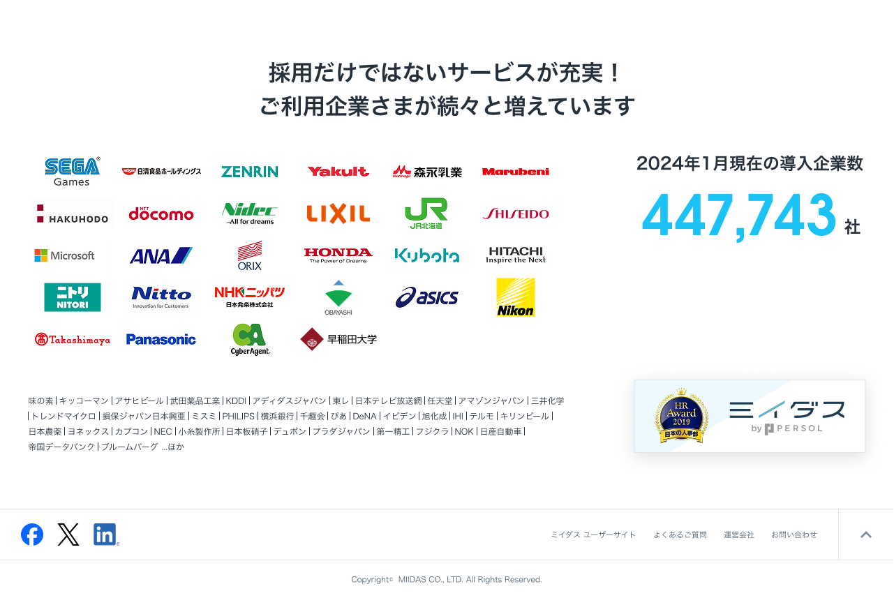 ミイダスロゴと著作権表示